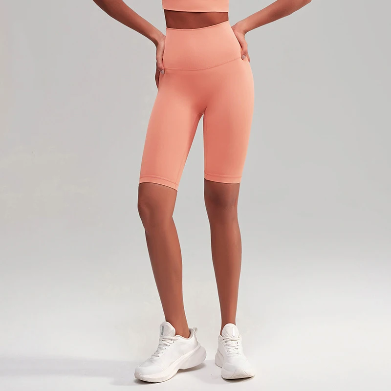 High Waist Hip-Lifting Five-Point Yoga Pants For Women High Elasticity Breathable Training Short Sports Cycling Legging