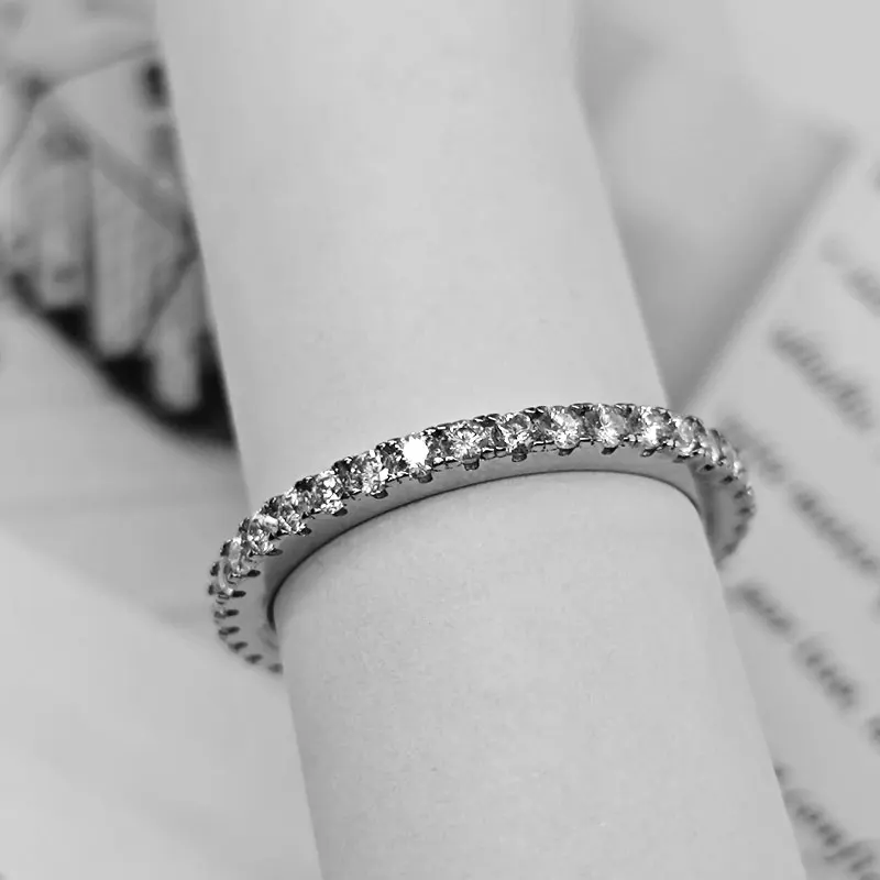 

Radiant Moissanite Eternity Ring 925 Sterling Silver Moissanite Ring Wedding Rings for Women 925 sterling silver Rings