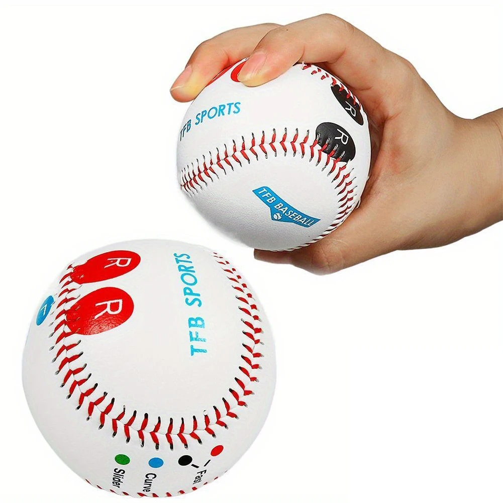 3-1PCS 9인치 게임 연습용 야구공(손가락 위치 표시 마커 포함) 야외 연습용 야구공 PVC 훈련 보조 도구(피칭용)