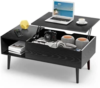 Lift Top Coffee Tables for Living Room, Small Modern Wooden Center Tables with Storage Shelf and Hidden Compartment 2