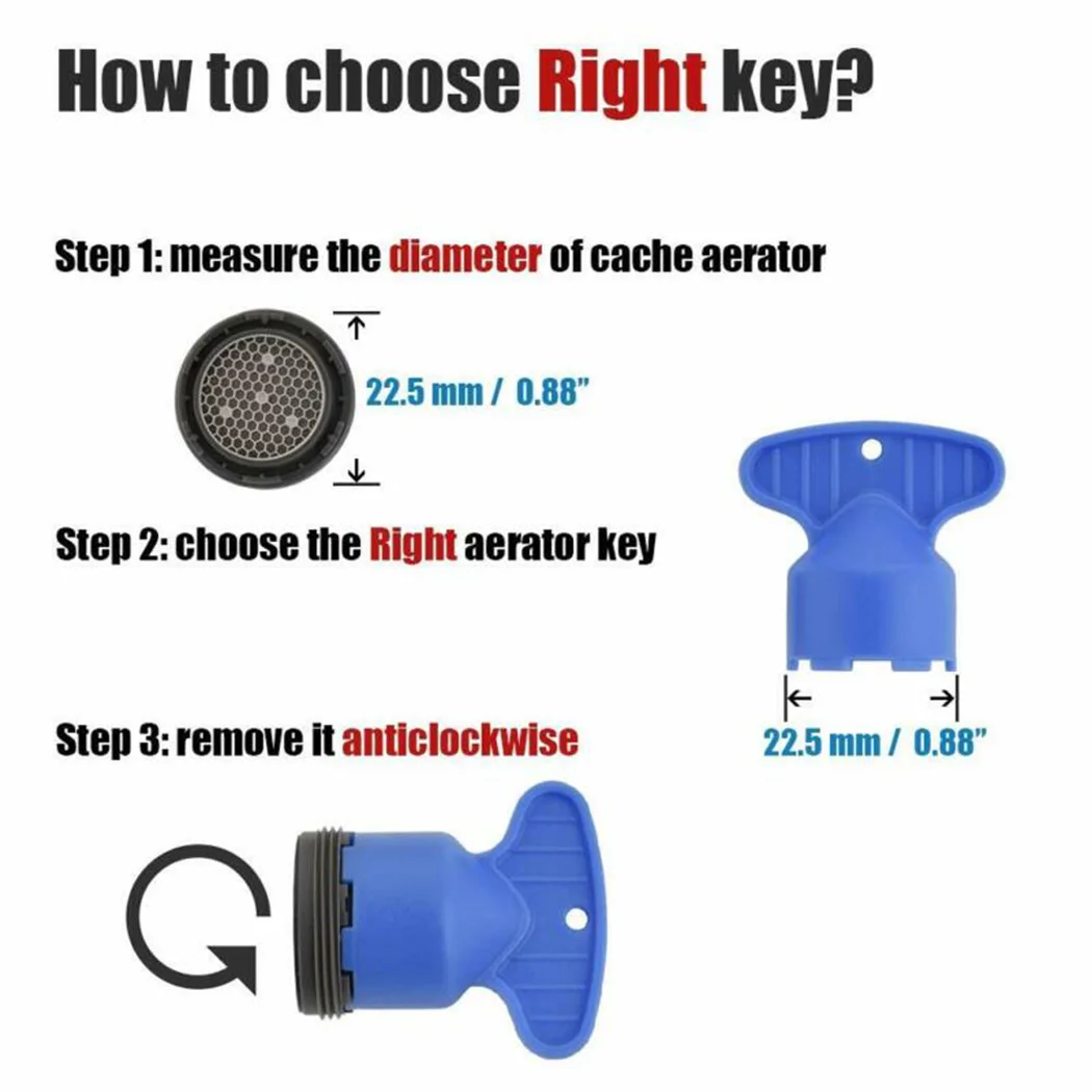 Wrench Faucet Aerator Key Tool M 16.5 18.5 21.5 22.5 24 For Neoperl For Moen For Danze For low flow faucets Household Supplies 5