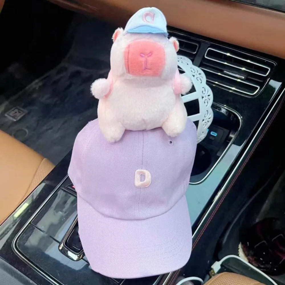 Breathable Capybara Baseball Cap Embroidered Letters Adjustable Children Peaked Cap All-Match Thin Kids Sunscreen Hat Girls