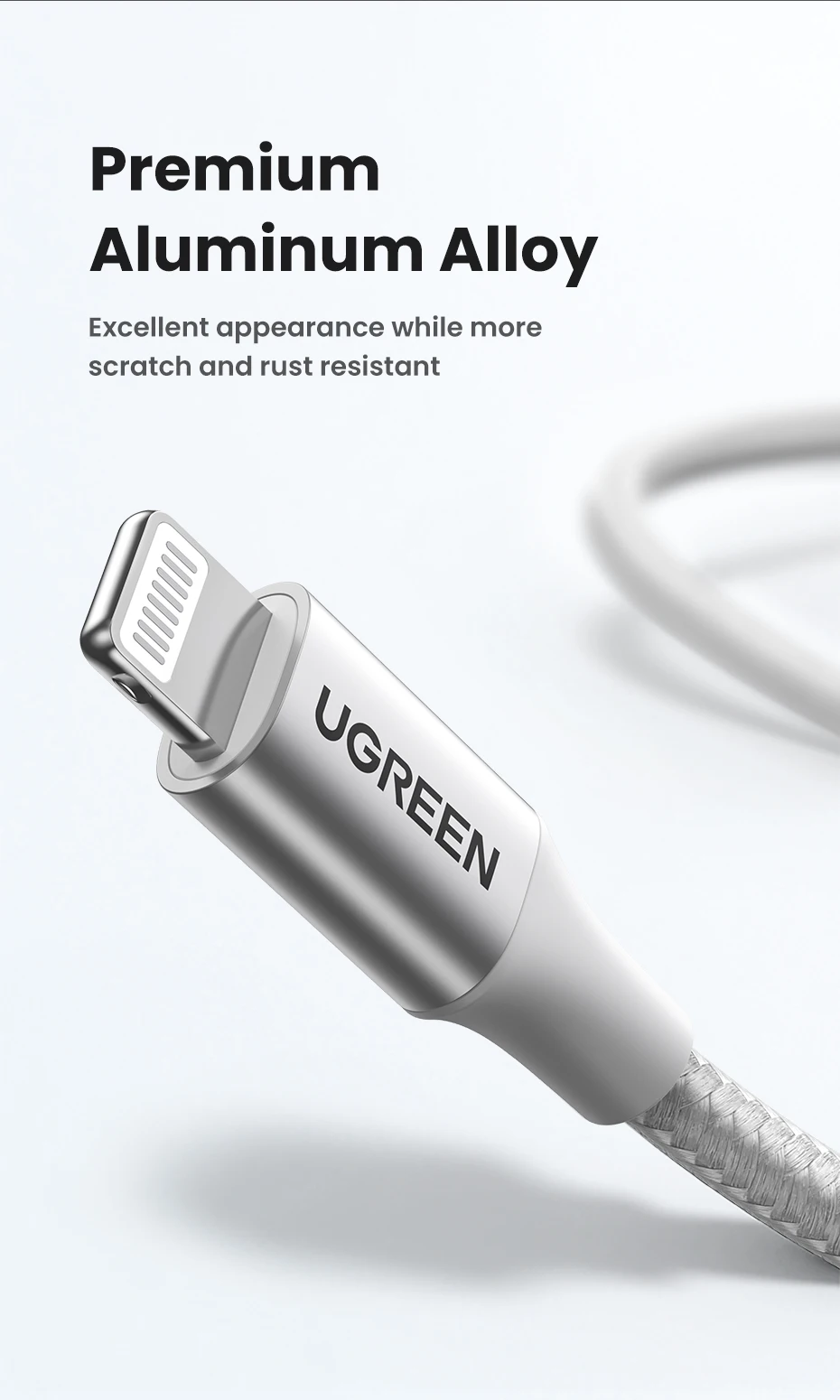 UGREEN MFi 20/30W USB Type C to Lightning Cable for iPhone 14 Pro Max 13 12 Plus Mini PD Fast Charging Cable for iPad 1m 2m