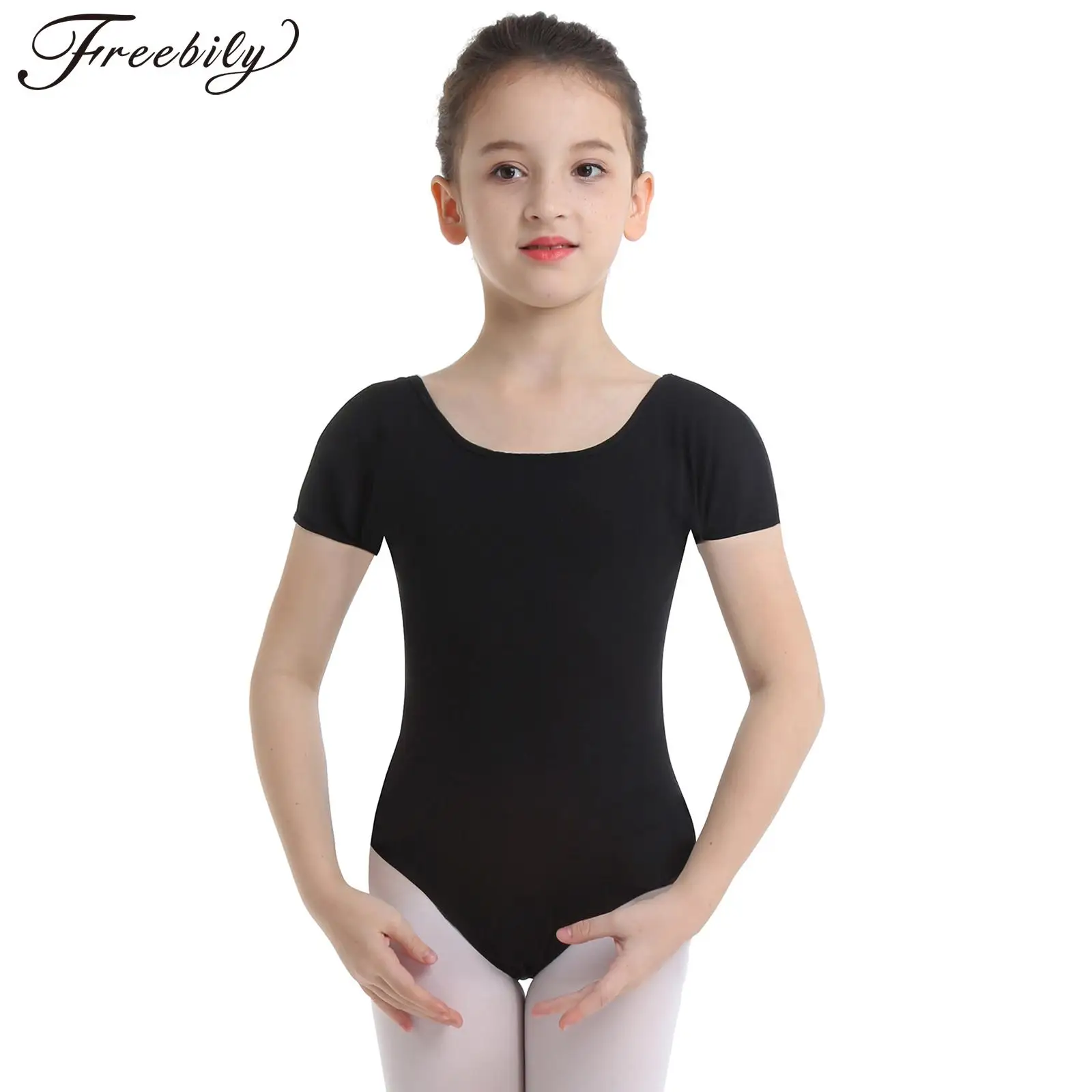 Ballet Leotard Kids Girls Ballet Leotard Cotton Short Sleeves Bodysuit Dancewear Gymnastics Leotard Dancing Costumes Outfit