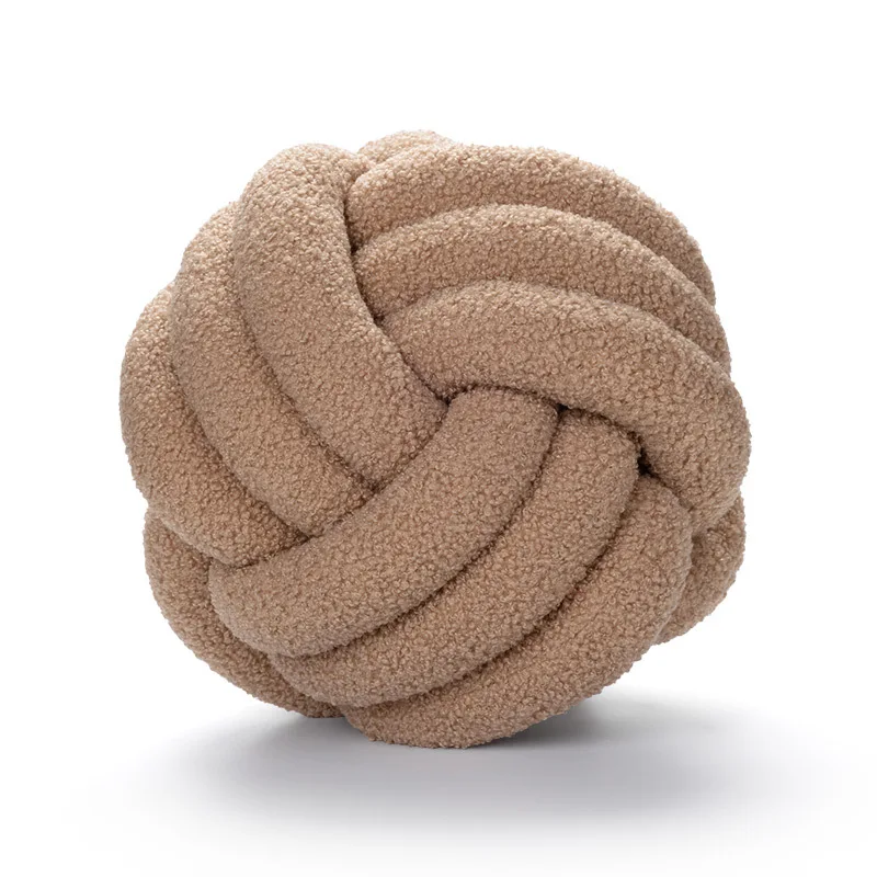 Knot Ball Round Throw Pillows Home Decor Soft Couch Bench Cushion Velvet Knot Pillows on Lounge Chair Backrest Pad Throw