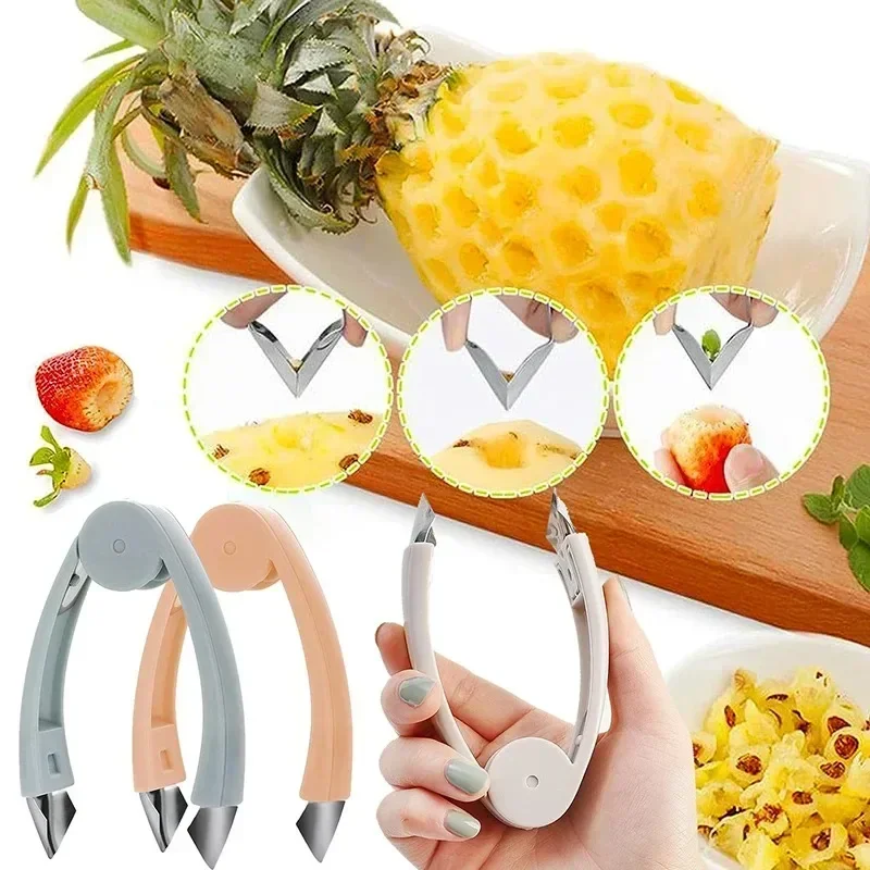Kitchen Stainless Steel Pineapple Eye Corer Fruit Vegetable Knives Stem Remover Clip Strawberry Huller Peeler Tweezers Gadgets Kitchen Stainless Steel Pineapple Eye Corer Fruit Vegetable Knives Stem Remover Clip Strawberry Huller Peeler Tweezers Gadgets