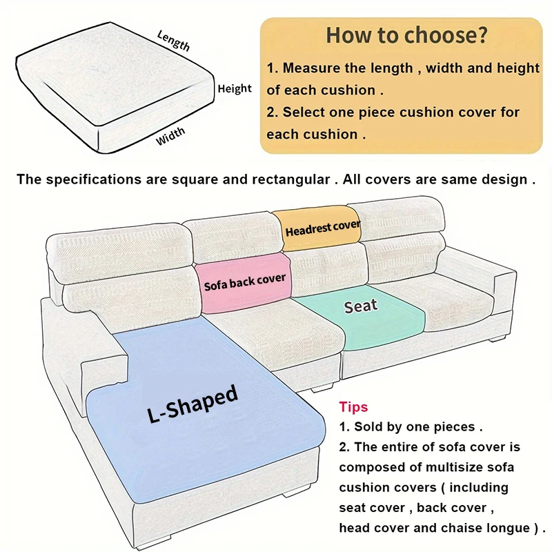 Super Stretch Jacquard Sofa Cushion Cover Office Living Room Hotel Sofa Decoration Machine Washable Furniture Protective Covers 2