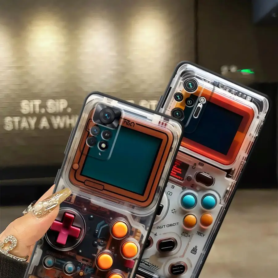 Retro Game Console Black Soft Phone Cover Case
