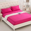 Simple Solid Color Single Double Fitted Bed Sheet Hight Quality Soft Skin Friendly Bed Sheets Queen with Elastic Band Bed Linens 3