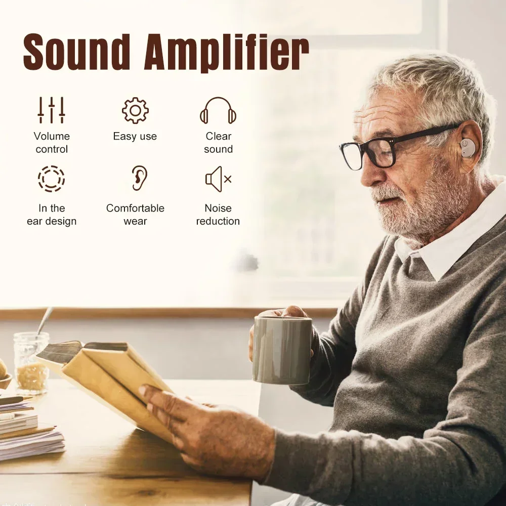 Hearing Aids Mini Ear Voice Amplifier Adjustable Tone Sound Amplifier Device Elderly In-Ear hearing aid