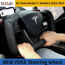 New style yoke Steering wheel for Tesla Model Y 2023 Original factory style Steering wheel for Tesla Model 3 2018-2023