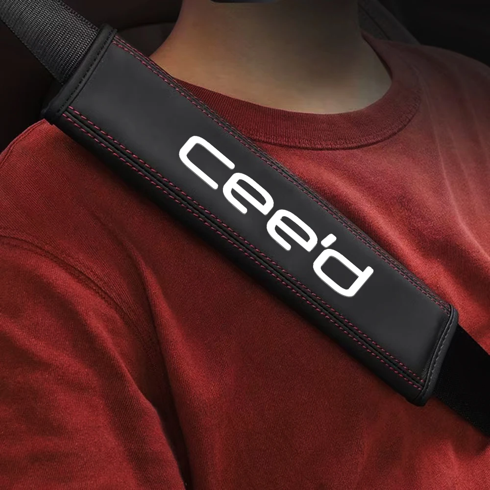 1 pcs Car Safety Belt Shoulder Cover Pad for Kia Ceed Seat Belt PU