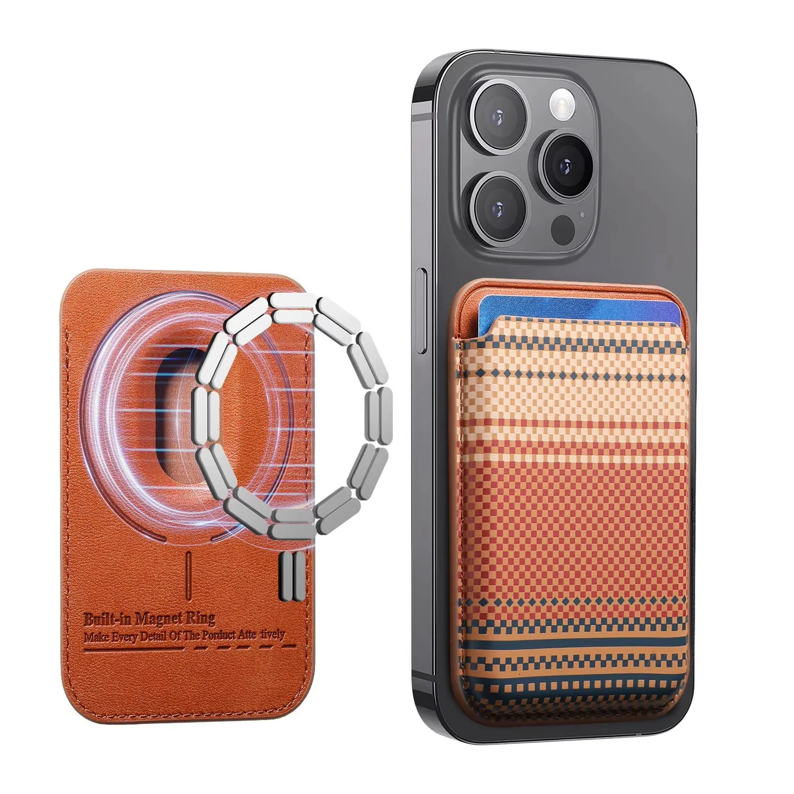 Premium Magnetic Carbon Fiber Wallet Card Holder with Leather Finish