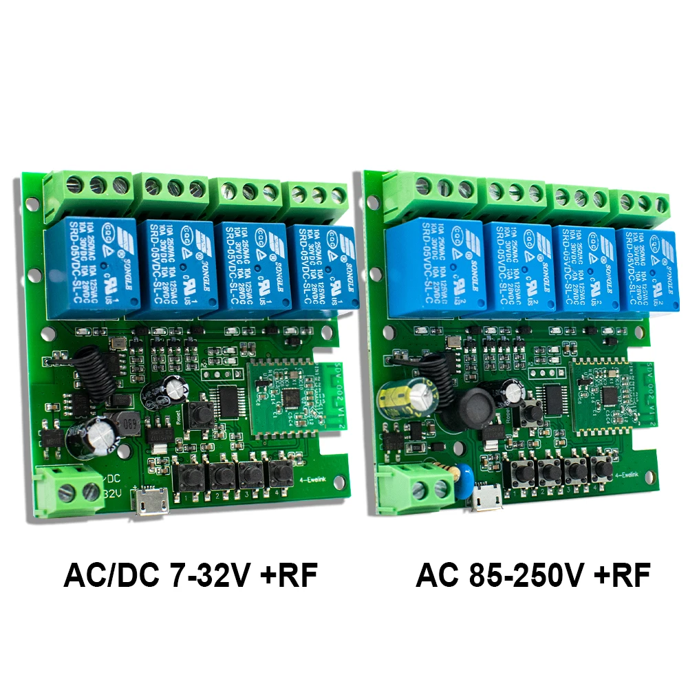 

Ewelink 4ch Wifi Затвор Занавес дистанционное управление Rf 433mhz 4-канальный 7-32V 85-250V умный стандарт автоматический беспроводной переключатель