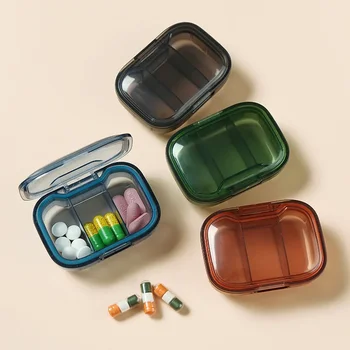 Mini boîte à pilules médicinales, boîte de stockage de médicaments, distributeur de pilules, organisateur de pilules, boîte à pilules, conteneur Pastillero Portable 1