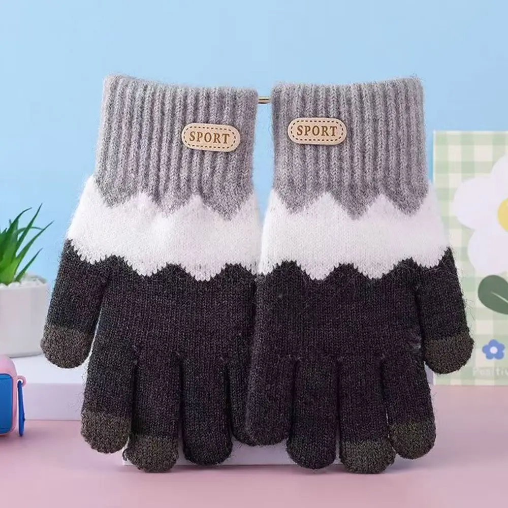 Fashion Warm Kids Winter Gloves Coldproof Windproof Baby Gloves Soft Candy Color Children Mittens for 6-14 Years Old Toddler