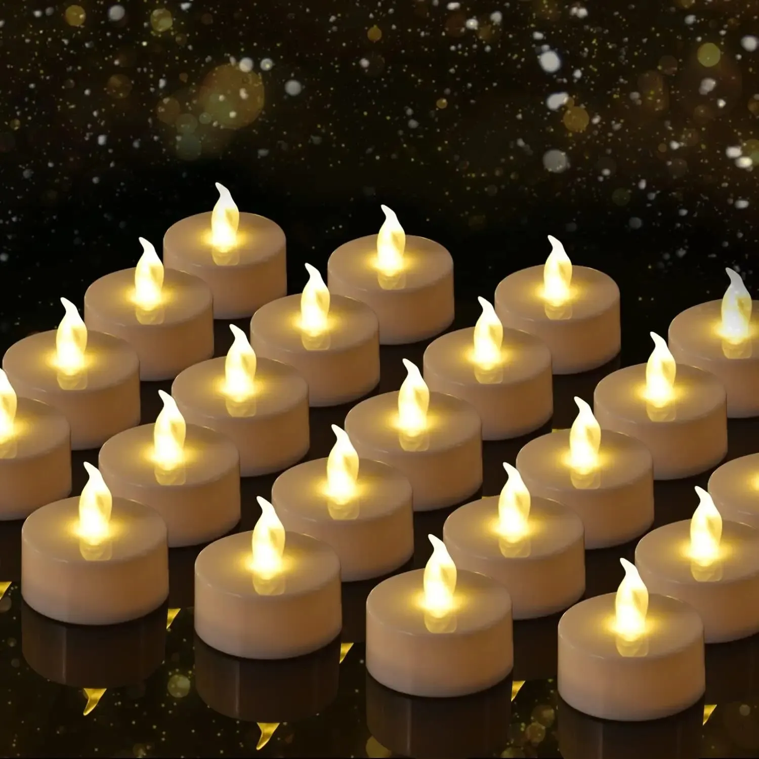 Warm Yellow Flameless LED Tea Light Candles Battery Operated 200+Hours For Votive Aniversary Wedding Decoration 12 Pack flameless candles