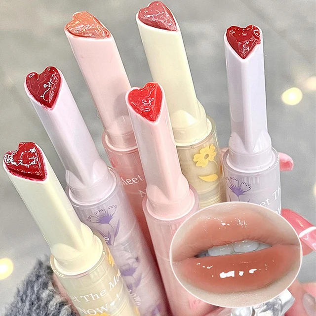 Kekmjudy Jelly Lipstick, Heart Shaped Lipstick Lip Stain, Moisturizing  Tinted Lip Balm Jelly Lip Gloss, Mirror Hydrating Lip Jelly Stain, Vivid