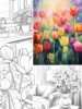 1pc Charming Tulips Art Coloring Book Original Upgraded Paper Thickened 22 Pages Coloring Books Gift For Holiday Birthday 3