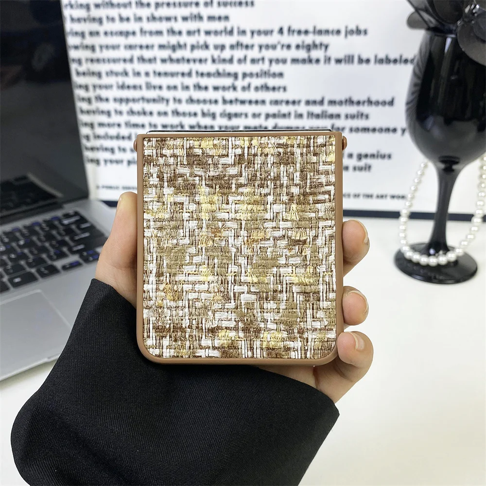 Z Flip6 Small Fragrant Wind Cloth Gradient Case for Samsung Galaxy Z Flip 6 5 4 3 ZFlip4 Flip 5 6 Slim Shockproof Bumper Cover_voghion.com