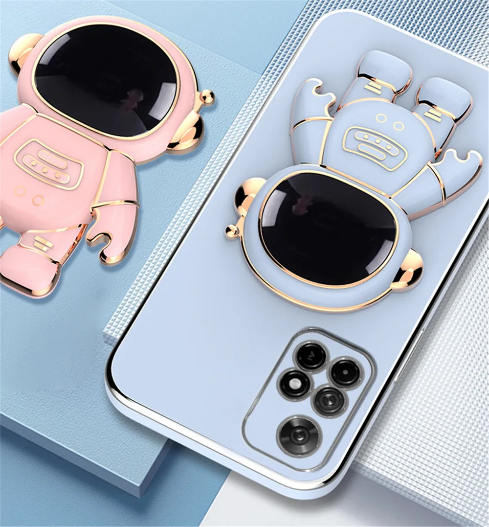 Luxus Überzug Cartoon Astronaut Halter Halterung Fall Für Xiaomi Redmi Hinweis 11 10 9 8 7 Pro 10T 9T 8T 10C 9C 9A 9T Mix4 T_voghion.com