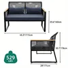 Patio Loveseat Wicker Outdoor Furniture All Weather Rattan Conversation Loveseat 6