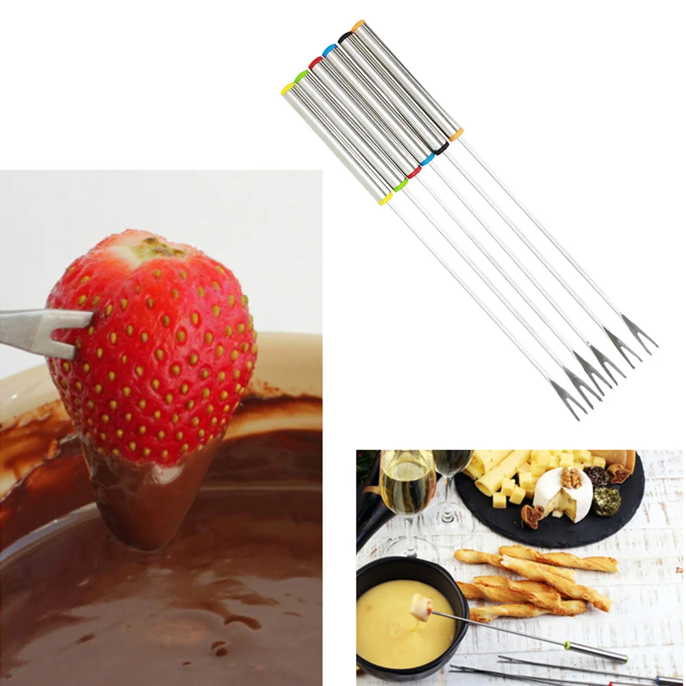 

6pcs Stainless Steel Barbecue Needless, Marshmallow Roasting Forks Meat Serving Fork for Bar Home Restaurant ( )