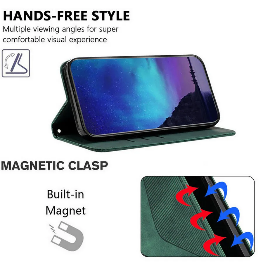Magnetic Leather Flip Wallet Case – Premium Book Cover
