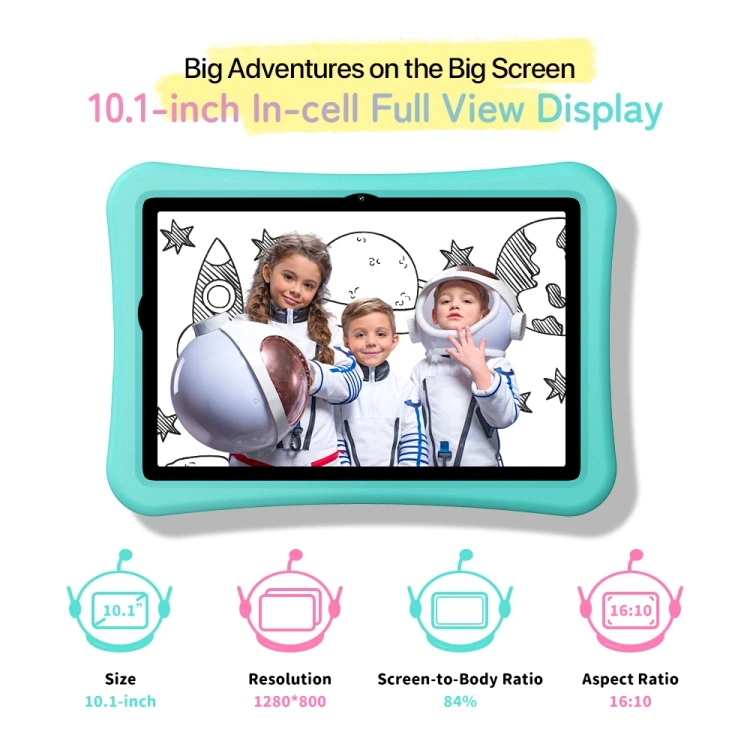 MIDIGI G2 Tab Kids Tablet PC 4GB+64GB Android 13 Quad Core 10.1" 6000mAh Global Version with Google Play Children Tablets