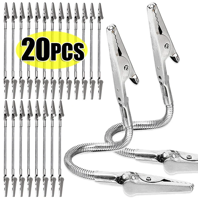 Alligator Clips 1/20Pcs Multifunction Double Heads Flexible Hose DIY Memo Card Photo Picture Note Holder Office Accessories 18cm