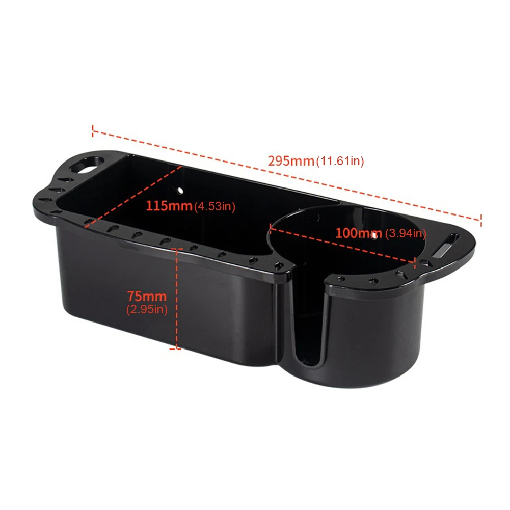 Boat Caddy Organizer Multifunction Fishing Storage Holder with Screws/Double-Sided Tape/Hex Wrench Drainage Holes