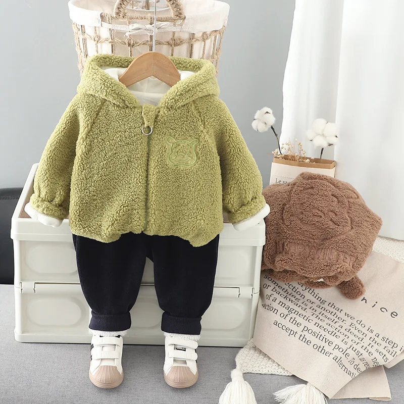 

Детский свитер на флисовой подкладке, осень и зима, новая детская одежда, утепленная куртка с капюшоном для мальчиков, детская зимняя одежда, повседневная