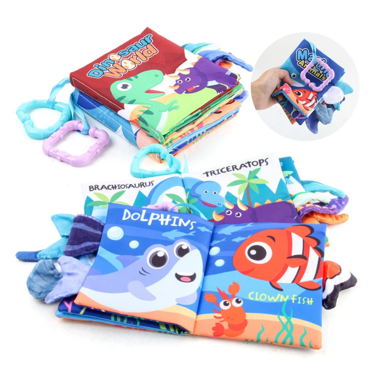 

Cute Cloth Book 0-36Month Baby Early Learning Educate Toy Tail Parent-Child Interactive Sound Paper Puzzle Cloth Book Rattle