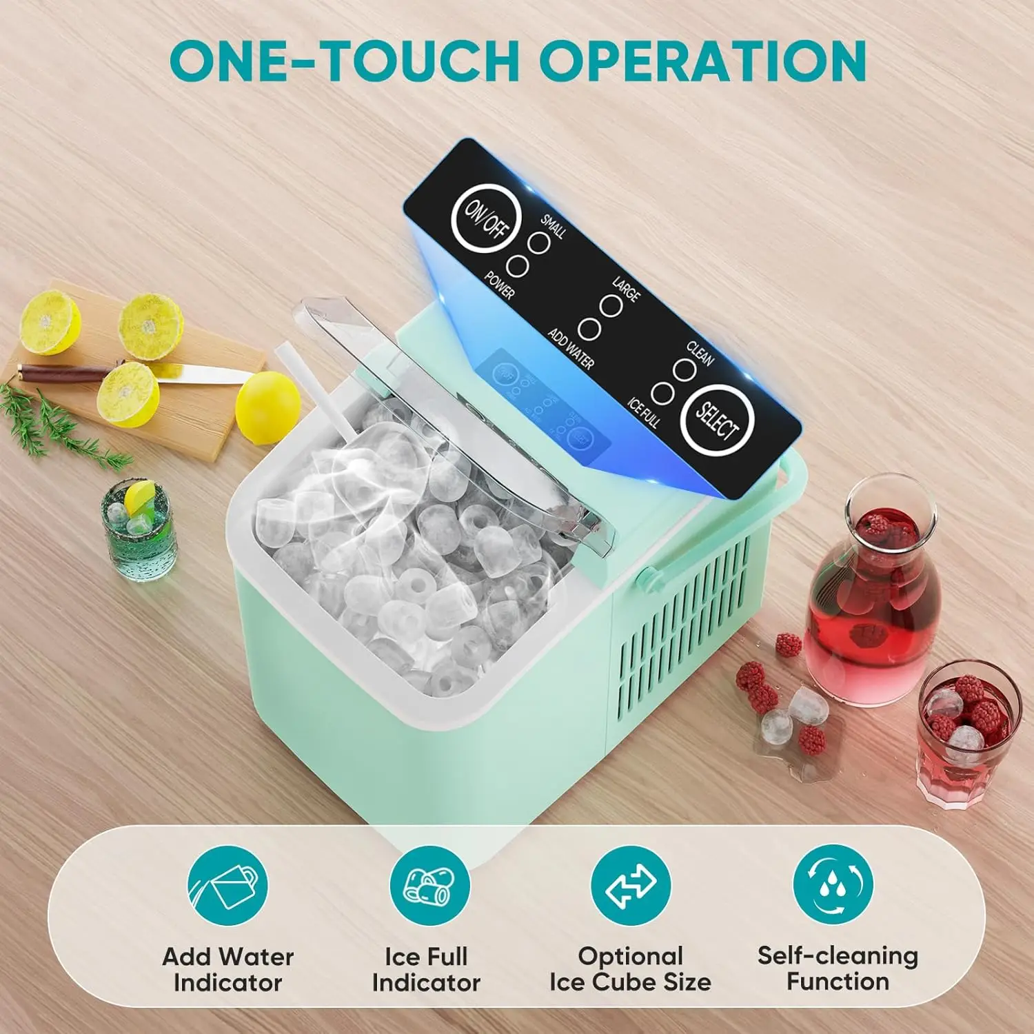 Portable Countertop Ice Maker with Quick Ice Production