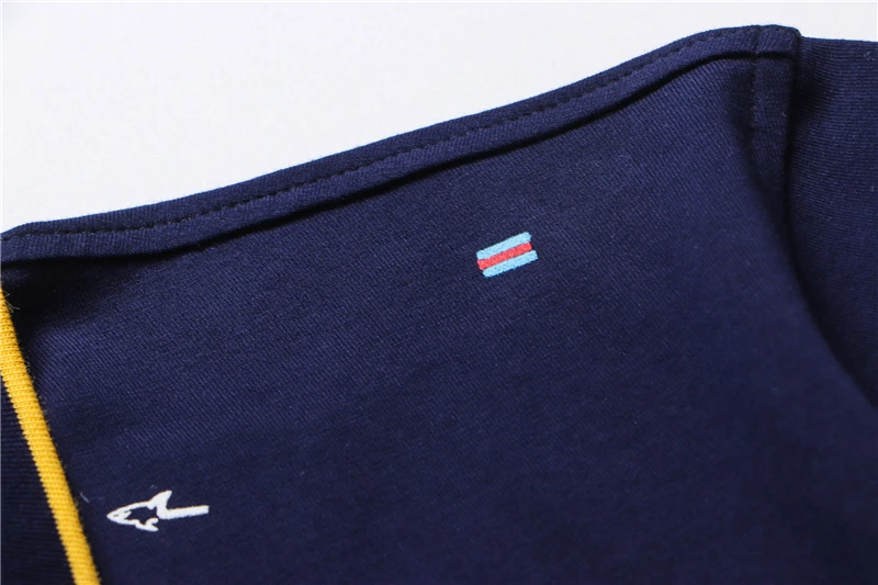 TACE&SHARK Fashion Stripe Shark Embroidery Polo Shirt Summer Men Business Shark Polos Tops Mens Casual Slim Fit Clothing 17 S22e792d52f764874aeb41cbf08d255873