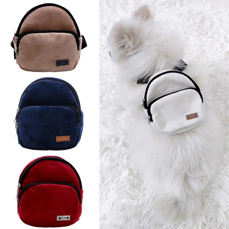 Outdoor Walking Cat Dog Carrier Schoolbag Flannel Pet Accessories for Small Dogs Yorkie Shih Tzu Self Backpack mascotas Products