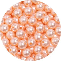 Assorted Size ABS Imitation Pearl Spacer Beads for DIY Jewelry and Crafting (Orange)