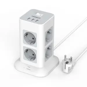 Tomacorriente Vertical con Puertos USB, Regleta en Torre de Enchufes  Eléctricos Europeo, Interruptores individuales, Cable de Extensión Retráctil  de 1.8m o 6 pies - AliExpress