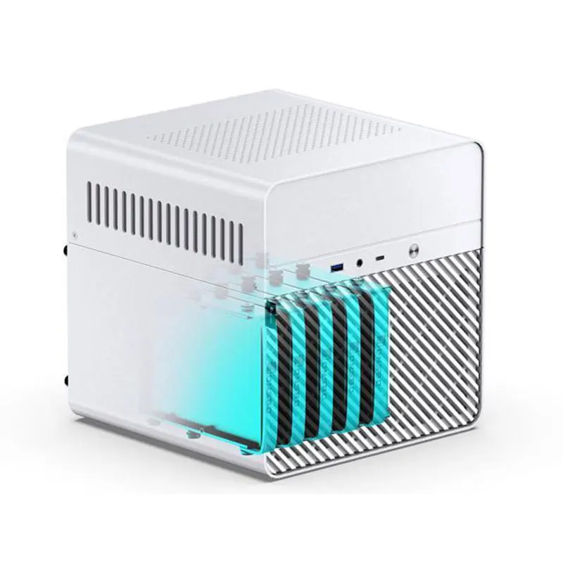 Mini ITX Desktop Case JONSBO N2 ITX Mini NAS Server Small All-In-One Aluminum Portable 5 Hard Disk Location