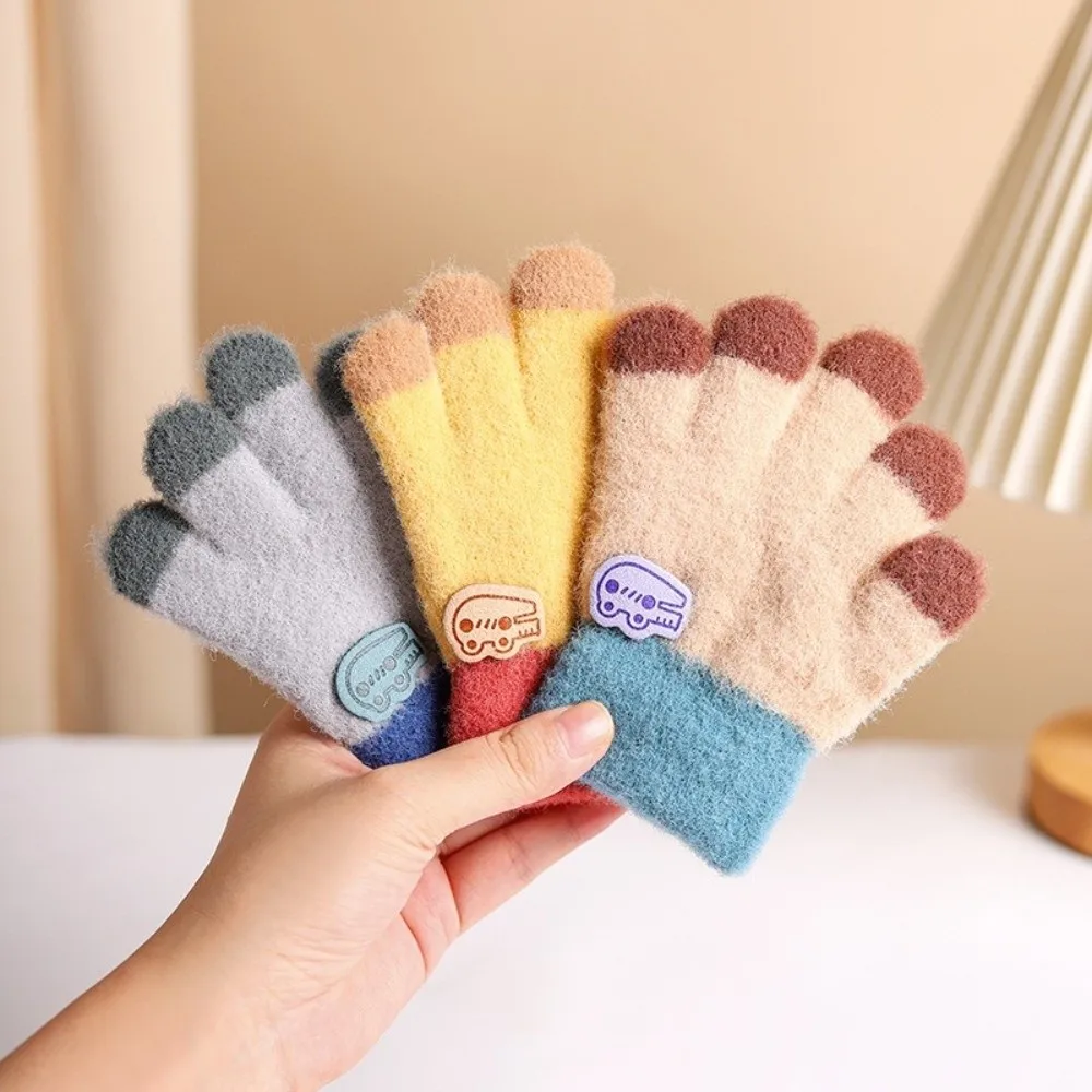 1-5 Years Old Fashion Warm Kids Winter Gloves Coldproof Candy Color Baby Gloves Thicken Windproof Children Mittens Outdoor