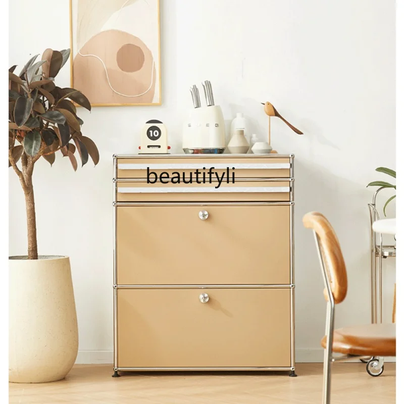 

Module Sideboard Living Room Storage Hallway Cabinet Mid-Ancient Stainless Steel Chest of Drawers Modern Minimalist Side Cabinet