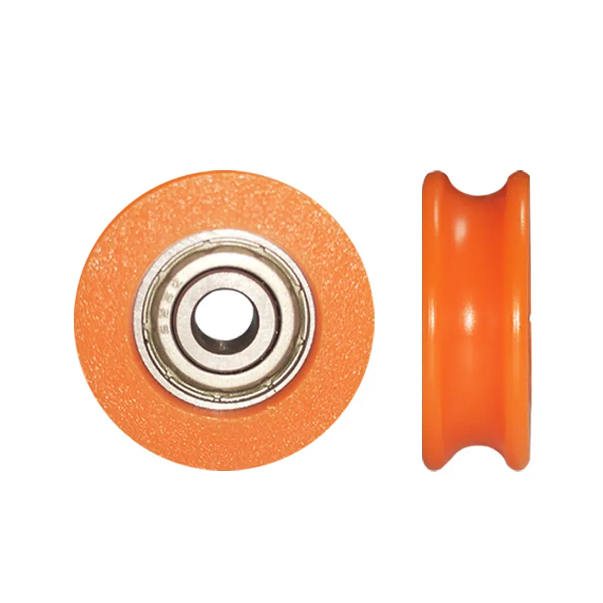 Pom Delrin U Groove Pulley Guide Wheel Bearing Pulley Furniture Door Moving Wheel 5Pcs 5x25x9mm