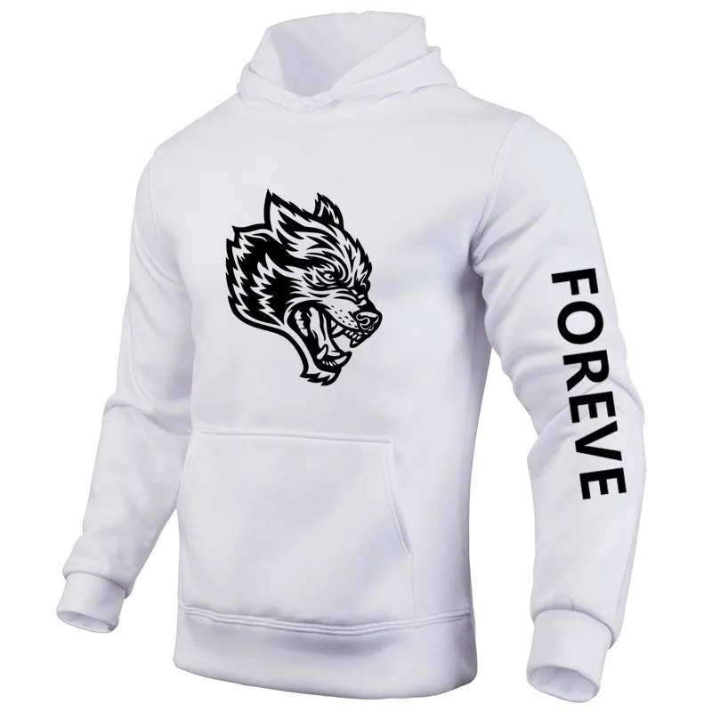 Beast pattern printed long sleeved  hooded casual sports shirt top fashionable and cool men's and women's universal hoodie