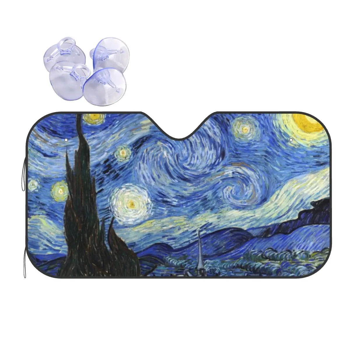 

Starry Night Van Gogh Universal Sunshade Windscreen 76x140cm Oil Painting Foils Car Sunshade Sun Shade Protect