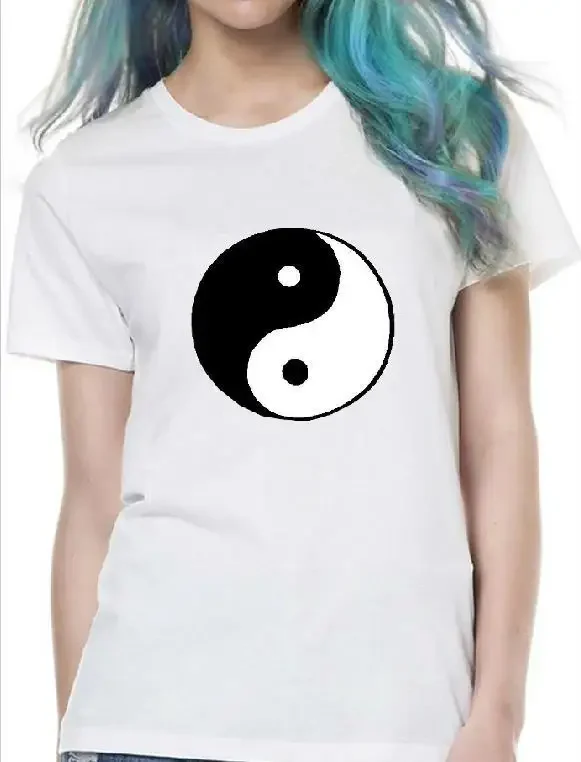 

Женская футболка с принтом tai chi ying yang, хлопковая Повседневная рубашка для женщин, белая футболка, топы большого размера, женская футболка с круглым вырезом, 2024