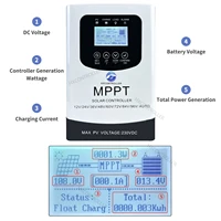 Contrôleur de Charge solaire MPPT 230VDC 100A 80A 60A 50A 40A, régulateur de panneau solaire pour système solaire PV 12V 24V 48V 60V 72V 84V 96V 5