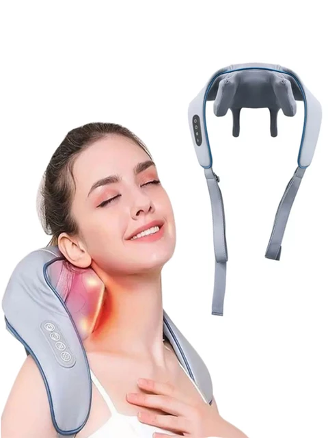Wireless Trapezius Neck Back Massager 2 Mode Electric Neck and Shoulder Massager Muscle Deep Tissue Kneading Massage Shawl Relax