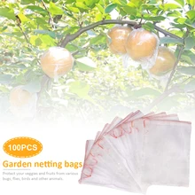 

Fruit Protection Bags 4x6 Inch 100PCS Fruit Trees Protect Garden Netting Bags Mesh Pouches With Drawstring For Apples Peaches