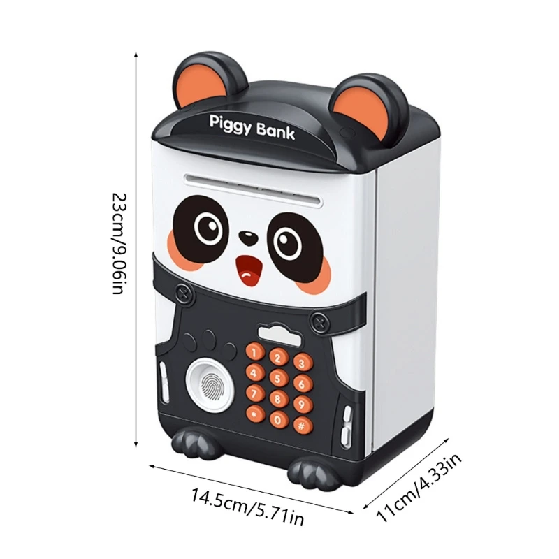 Cartoon Panda Piggy Bank Cash Coin Safe Money Saving Box ATM Bank Password Fingerprint Piggy Toy for Children Birthday Gift