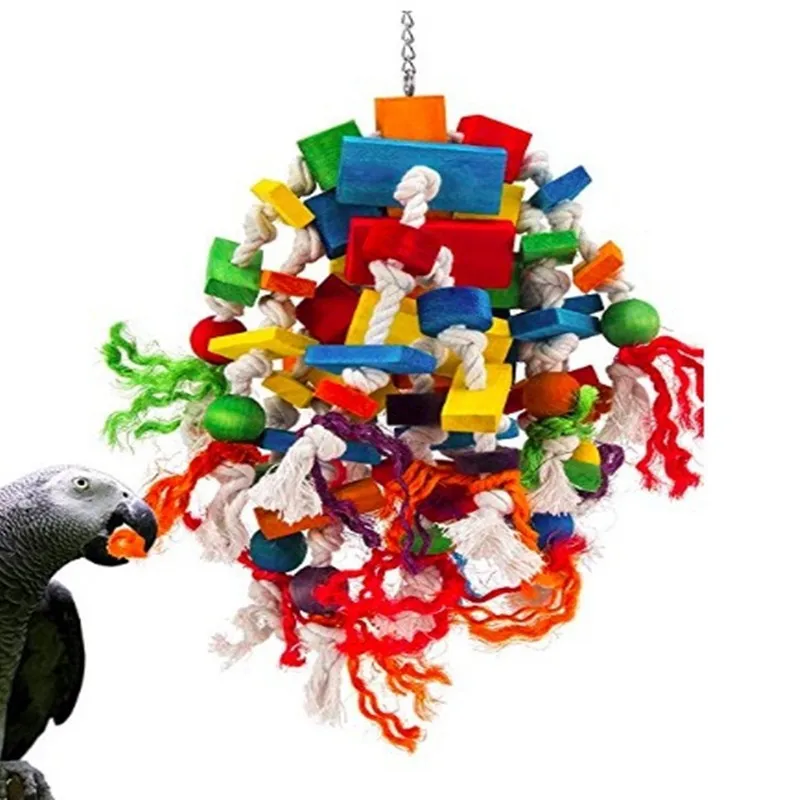 

Bird Toys Natural Wood Large Parrot Toy Bird Toys Best For African Grey Macaws Cockatoos Parrot Birds